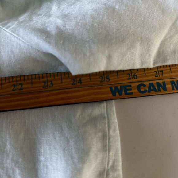 Symple NYC Women's Linen Size XL Blouse Top Lace Hem Lagonlook Beach Flowy Boho - Picture 10 of 11